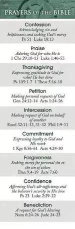 Bookmark-Prayers Of The Bible (Pack Of 25)