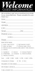 Guest Information Card - Welcome (Package of 50)