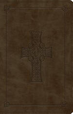 ESV Large Print Value Thinline Bible (TruTone, Olive, Celtic Cross Design)