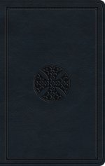 ESV Large Print Value Thinline Bible (TruTone, Navy, Mosaic Cross Design)
