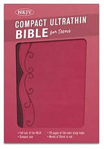 NKJV Compact Ultrathin Bible For Teens, Fuchsia Leathertouch