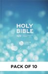 NIV Larger Print Bible, Blue (Pack of 10)