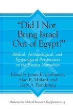 "did I Not Bring Israel Out of Egypt?": Biblical, Archaeological, and Egyptological Perspectives on the Exodus Narratives