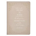 Journal Classic Taupe When She Speaks Prov. 31:26