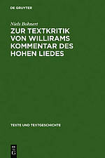Zur Textkritik Von Willirams Kommentar Des Hohen Liedes