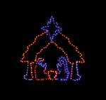 67 x 66cm Twinkling Flexibrights Nativity