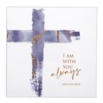 Wall Plaque-I Am With You-Blue (5" Sq.)