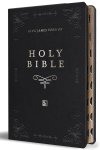 KJV Holy Bible, Giant Print Thinline Large Format, Black Premium Imitation Leath Er with Ribbon Marker, Red Letter, and Thumb Index