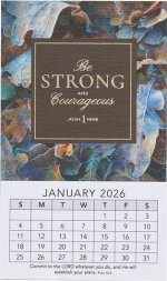 2026 Be Strong And Courageous Mini Magnetic Calendar