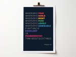 Whatever Is True - Philippians 4:8 - A4 Print - Rainbow