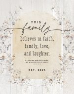 Wall Plaque-Timberland Art-This Family Believes In (11.75 x 15)
