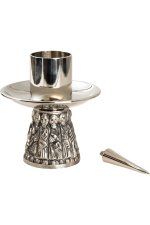 Nickel Plated Altar Candle Stand H 7.5 cm
