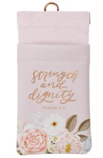 Strength and Dignity Pink Floral Faux Leather Double Glasses Case - Proverbs 31:25