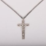 24" Sterling Silver Crucifix Necklace