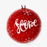 Hope Red Christmas Tree Bauble
