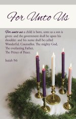Advent Bulletin: For Unto Us (Package of 100)
