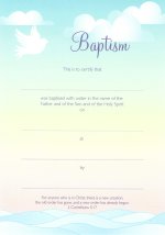 Baptism Certificate - Dove over Waves
