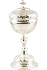 Silver Plated Ciborium with Gold Plated Inside H 33 cm