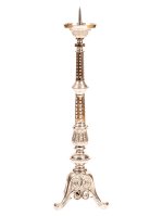 Nickel Plated Altar Candle Stand H 62 cm (silver colour)