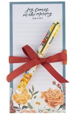 Joy Comes in the Morning Magnetic Notepad and Pen Gift Set - Psalm 30:5
