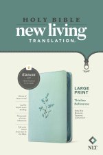 NLT Large Print Thinline Reference Zipper Bible, Filament Enabled (LeatherLike, Baby Blue Blossoms, Red Letter)