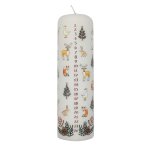 20cm Winter Wildlife Pillar Advent Candle - Single