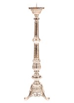 Nickel Plated Altar Candle Stand H 85 cm (silver colour)