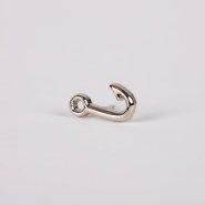 Lapel Pin Fish Hook Silver Pack of 6