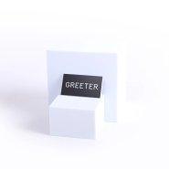 Badge Engraved Greeter Black Magnet