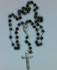 Black Cloison Bead Rosary