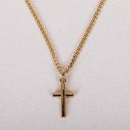 16-18" Gold Over Sterling Silver Small Cross Necklace