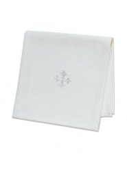 20" x 20" Corporal - Linen - White Cross Design