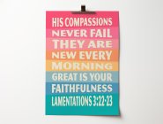 Lamentations 3 A4 poster. Great is your faithfulness.