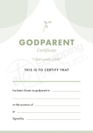 ETC Godparent Certificate A4 Portrait (pack of 10)