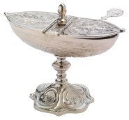 Nickel Plated Classic Incense Boat H 13 cm
