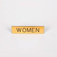 Sign Engraved Women Adhesive Back Gold