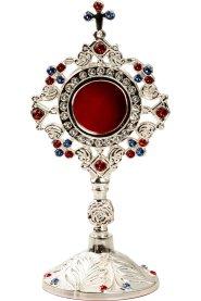 Silver Plated Reliquary with Stones H 20 cm