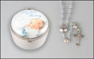 Baby Boy's My First Rosary with Porcelain Box