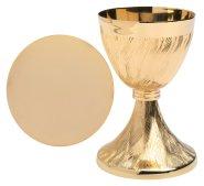 Chalice with paten golden plated H 17 cm