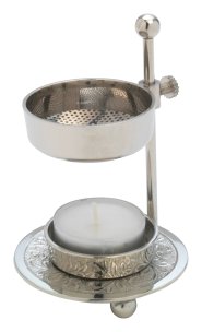 Adjustable Nickel Plated Incense Burner H 11cm