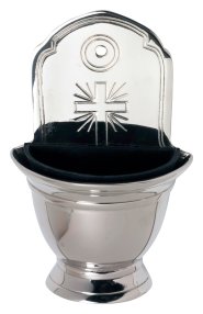 Nickel Plated Holy Water Font H 16 cm
