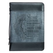 XL Be Strong Lion Two-Tone Bible Cover - Joshua 1:9