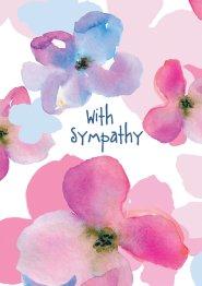 With Deepest Sympathy - Pink/Blue Flowers -Standard Card
