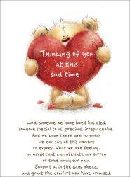 Thinking Of You At This Sad Time - Bear With Heart-Standard Card