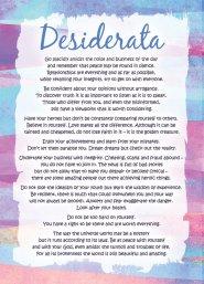 Desiderata -Standard Card