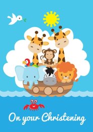 On Your Christening - Noahs Boat Std CardGloss (6 Pack)