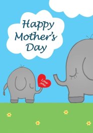 Mothers Day - Elephants Std Card Gloss (6 Pack)