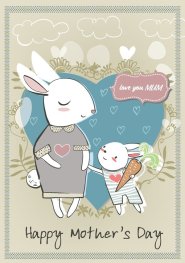 Mothers Day - Bunnies Std Card Gloss (6 Pack)