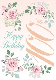 Happy 100th Birthday -Flowers Std Card Gloss (6 Pack)
