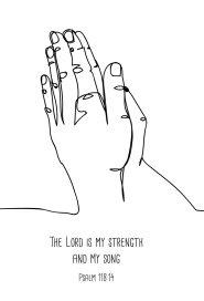 The Lord Is Strength - Hands Std Card Gloss (6 Pack)